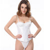 Elastic Bone Lac White Corset with Cup
