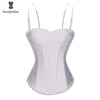 Elastic Bone Lac White Corset with Cup