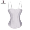 Elastic Bone Lac White Corset with Cup
